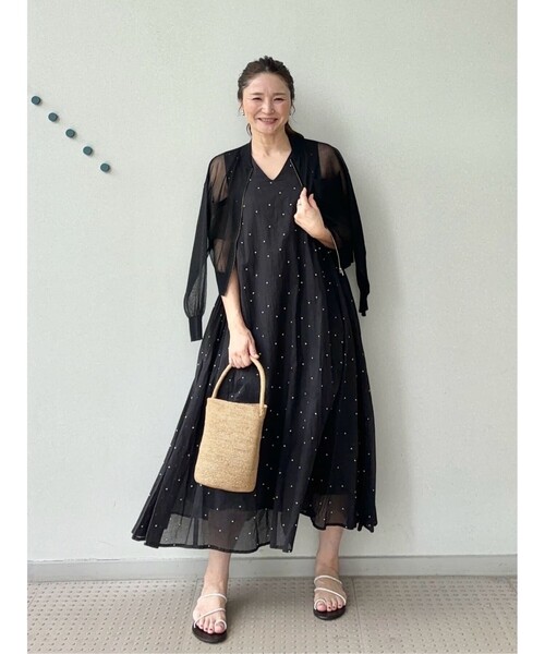 セール】【大人フェミニン/前後2WAY/洗える】ドット刺繍
