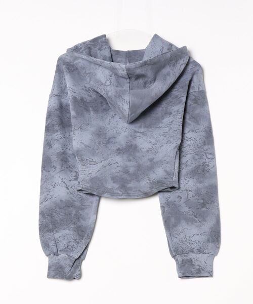 XU(エックスユー)の「ストリートファッション XU エックスユー tie-dye corset hoodie コルセット フーディ パーカー ピグメントパーカー ロゴパーカー 短丈フーディ ショート丈パーカー クロップド 韓国ストリート 韓国ファッション(パーカー・レディース・グレー/ブルー・ONE SIZE)」の3枚目の写真