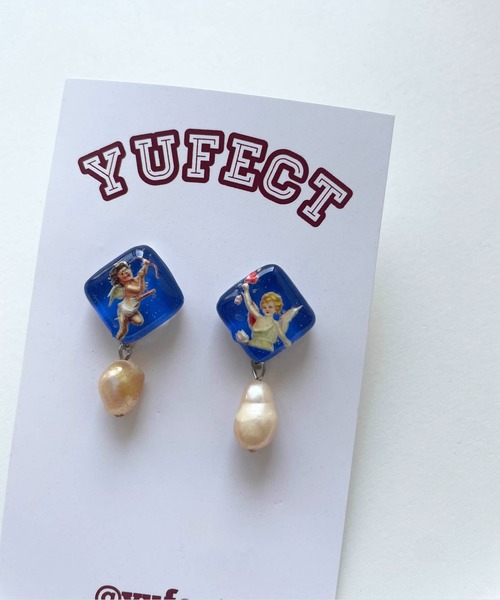 yufect（ユフェクト）の「【Yu】【it】【yufect】 レトロパールピアス（ピアス（両耳用）・レディース・ブルー/ピンク/ベージュ/ライトブルー/ホワイト系その他/ピンクベージュ/ブラック/グレー/スカイブルー系1/スカイブルー系/ブルー系その他/パープル・FREE）」の7枚目の写真