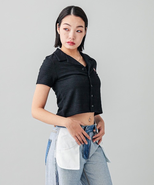 X-girl(エックスガール)の「OPEN COLLAR COMPACT SHIRT(シャツ/ブラウス・レディース・ブラック/ライトブルー/ホワイト・S/M)」の5枚目の写真