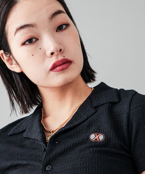 X-girl(エックスガール)の「OPEN COLLAR COMPACT SHIRT(シャツ/ブラウス・レディース・ブラック/ライトブルー/ホワイト・S/M)」の11枚目の写真
