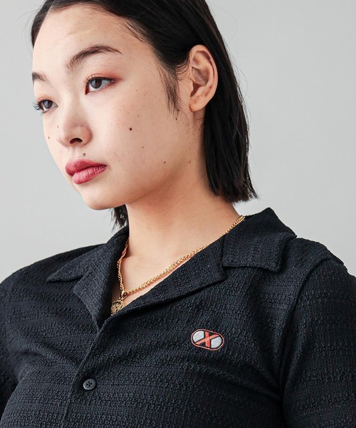 X-girl(エックスガール)の「OPEN COLLAR COMPACT SHIRT(シャツ/ブラウス・レディース・ブラック/ライトブルー/ホワイト・S/M)」の12枚目の写真