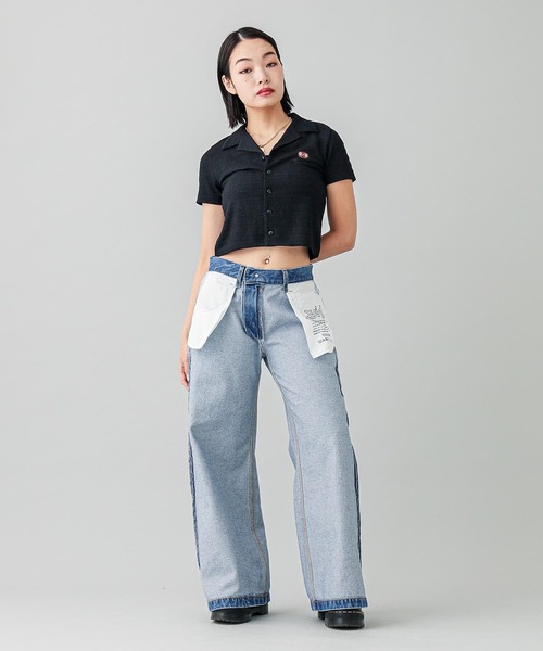 X-girl(エックスガール)の「OPEN COLLAR COMPACT SHIRT(シャツ/ブラウス・レディース・ブラック/ライトブルー/ホワイト・S/M)」の8枚目の写真