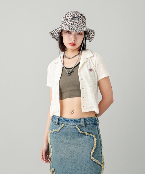 X-girl(エックスガール)の「OPEN COLLAR COMPACT SHIRT(シャツ/ブラウス・レディース・ブラック/ライトブルー/ホワイト・S/M)」の21枚目の写真