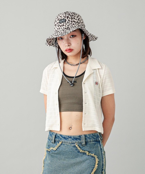X-girl(エックスガール)の「OPEN COLLAR COMPACT SHIRT(シャツ/ブラウス・レディース・ブラック/ライトブルー/ホワイト・S/M)」の22枚目の写真