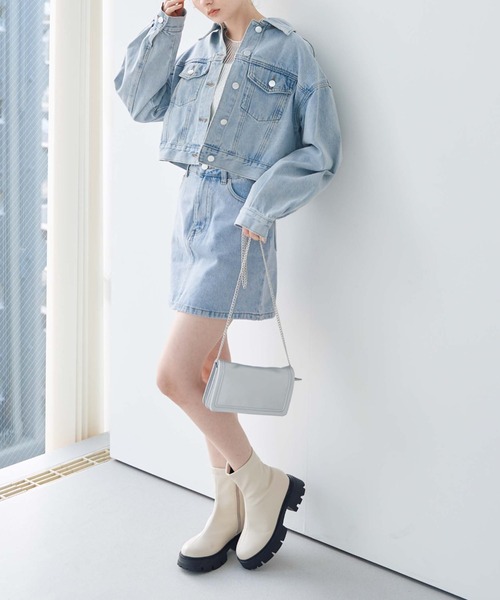 archives(アルシーヴ)の「合皮ミニチェーンバッグ(ショルダーバッグ・レディース・シルバーグレー/アイボリー/ブラック・FREE)」の9枚目の写真