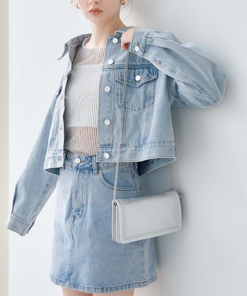 archives(アルシーヴ)の「合皮ミニチェーンバッグ(ショルダーバッグ・レディース・シルバーグレー/アイボリー/ブラック・FREE)」の7枚目の写真