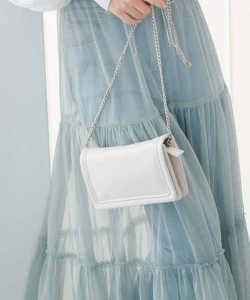 archives(アルシーヴ)の「合皮ミニチェーンバッグ(ショルダーバッグ・レディース・シルバーグレー/アイボリー/ブラック・FREE)」の15枚目の写真