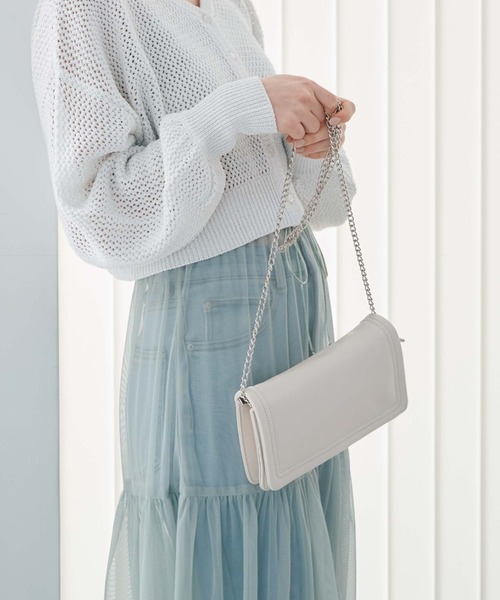 archives(アルシーヴ)の「合皮ミニチェーンバッグ(ショルダーバッグ・レディース・シルバーグレー/アイボリー/ブラック・FREE)」の13枚目の写真