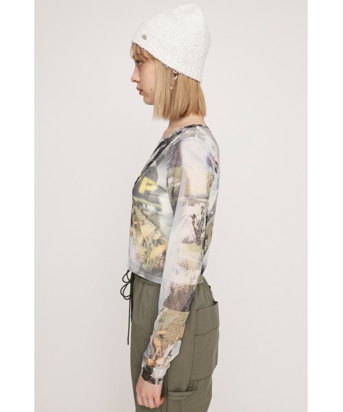 SLY(スライ)の「GRAPHICAL SHEER TOPS グラフィカル シアー トップス(Tシャツ/カットソー・レディース・ブルー系その他/ホワイト系その他2/ブラウン系その他2・FREE)」の19枚目の写真