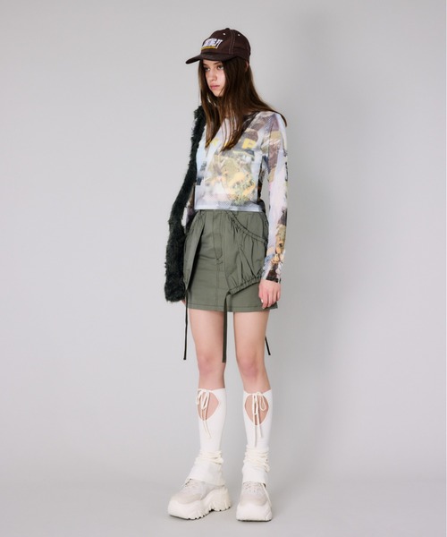 SLY(スライ)の「GRAPHICAL SHEER TOPS グラフィカル シアー トップス(Tシャツ/カットソー・レディース・ブルー系その他/ホワイト系その他2/ブラウン系その他2・FREE)」の21枚目の写真