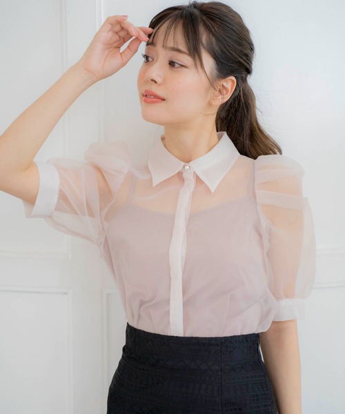 【セール】シアーパワショルシャツ（シャツ/ブラウス）｜Noela（ノエラ）