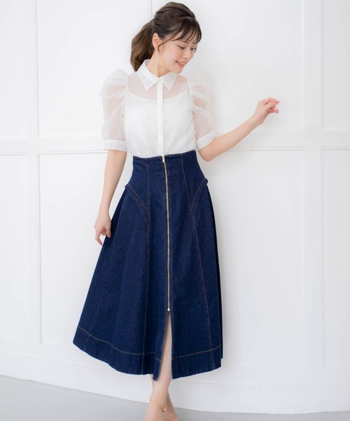 NOELA(ノエラ)の「シアーパワショルシャツ(シャツ/ブラウス・レディース・ピンク/ブラック/オフホワイト・フリー)」の10枚目の写真