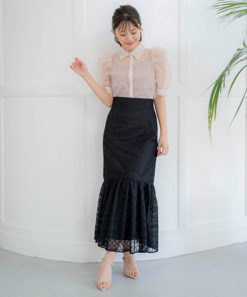 NOELA(ノエラ)の「シアーパワショルシャツ(シャツ/ブラウス・レディース・ピンク/ブラック/オフホワイト・フリー)」の15枚目の写真