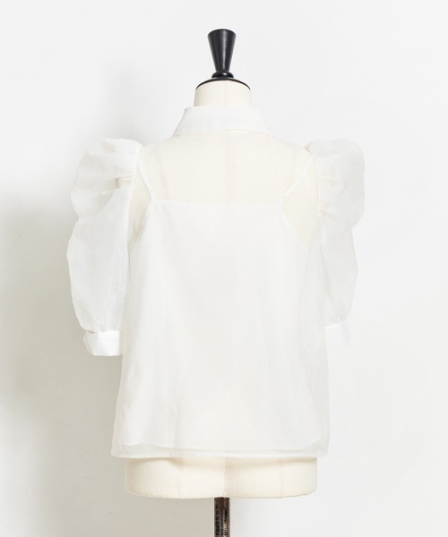 NOELA(ノエラ)の「シアーパワショルシャツ(シャツ/ブラウス・レディース・ピンク/ブラック/オフホワイト・フリー)」の18枚目の写真