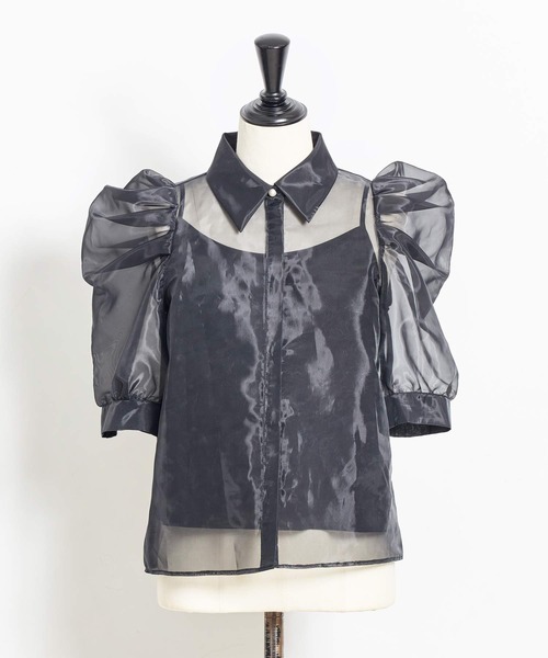 NOELA(ノエラ)の「シアーパワショルシャツ(シャツ/ブラウス・レディース・ピンク/ブラック/オフホワイト・フリー)」の20枚目の写真