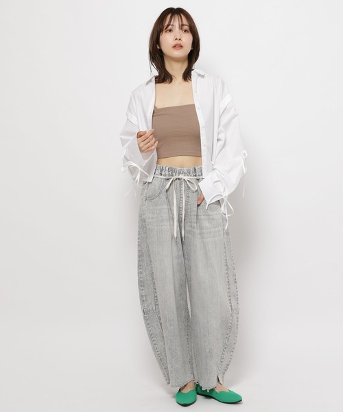 niko and...（ニコアンド）の「ルームドライ/2WAYベアカップキャミソール（キャミソール・レディース・アイボリー/ブラック/モカ・MEDIUM/SHORT）」の9枚目の写真