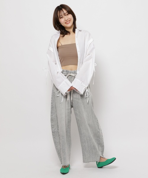 niko and...（ニコアンド）の「ルームドライ/2WAYベアカップキャミソール（キャミソール・レディース・アイボリー/ブラック/モカ・MEDIUM/SHORT）」の10枚目の写真