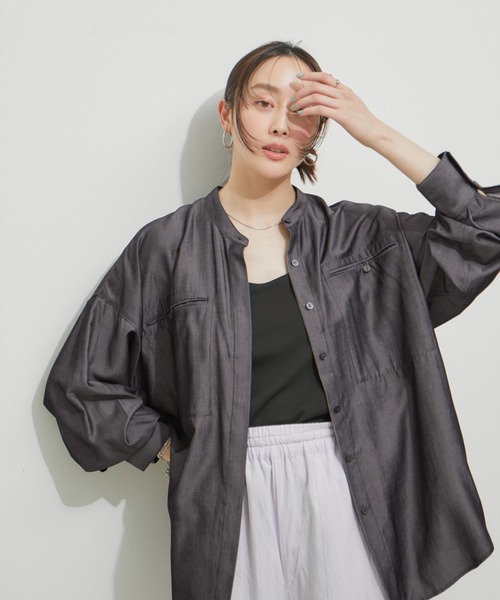 le cercle ADAM ET ROPE'(ルセルクルアダムエロペ)の「2WAYオーバーシャツ(シャツ/ブラウス・レディース・オレンジ系その他2/ブラック系その他2/ブルー系その他6・FREE)」の4枚目の写真