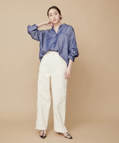 le cercle ADAM ET ROPE'(ルセルクルアダムエロペ)の「2WAYオーバーシャツ(シャツ/ブラウス・レディース・オレンジ系その他2/ブラック系その他2/ブルー系その他6・FREE)」の8枚目の写真