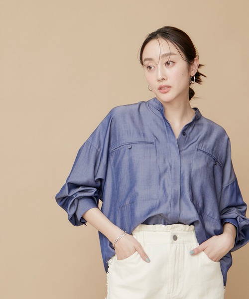 le cercle ADAM ET ROPE'(ルセルクルアダムエロペ)の「2WAYオーバーシャツ(シャツ/ブラウス・レディース・オレンジ系その他2/ブラック系その他2/ブルー系その他6・FREE)」の13枚目の写真