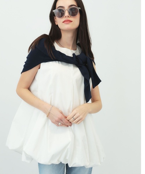 saloon(サルーン)の「SALOON(サルーン)/《再入荷》バックボタンバルーンブラウス【手洗い可】(シャツ/ブラウス・レディース・ブラック/ホワイト/ベージュ・FREE)」の22枚目の写真