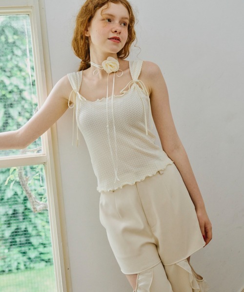 idem（イデム）の「gingham check ribbon tank top/ギンガムチェックタンクトップ（タンクトップ・レディース・ブラック/アイボリー・FREE）」の20枚目の写真