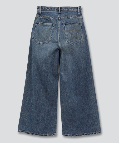 KURO（クロ）の「【CONVERSE TOKYO×KURO】WIDE DENIM PANTS/WASHED（WOMEN'S）（デニムパンツ・レディース・インディゴブルー・SMALL/MEDIUM/LARGE）」の2枚目の写真