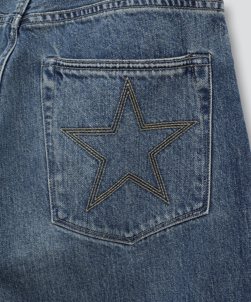 KURO（クロ）の「【CONVERSE TOKYO×KURO】WIDE DENIM PANTS/WASHED（WOMEN'S）（デニムパンツ・レディース・インディゴブルー・SMALL/MEDIUM/LARGE）」の6枚目の写真