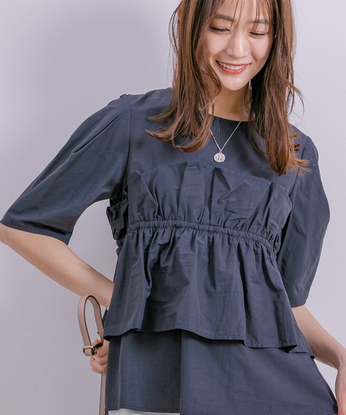 Jayro(ジャイロ)の「モスイトブロードブラウス(シャツ/ブラウス・レディース・サックスブルー/ホワイト系その他/グリーン/ネイビー・M)」の3枚目の写真