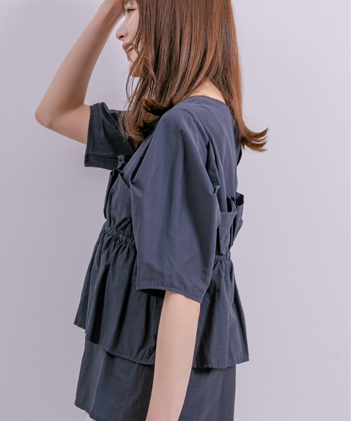 Jayro(ジャイロ)の「モスイトブロードブラウス(シャツ/ブラウス・レディース・サックスブルー/ホワイト系その他/グリーン/ネイビー・M)」の8枚目の写真