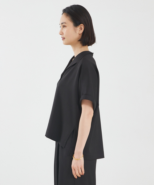 qualite(カリテ)の「【セットアップ対応】リネンライクオープンカラーシャツ(シャツ/ブラウス・レディース・ブラック/ライトブルー/ライトベージュ・38/36)」の14枚目の写真