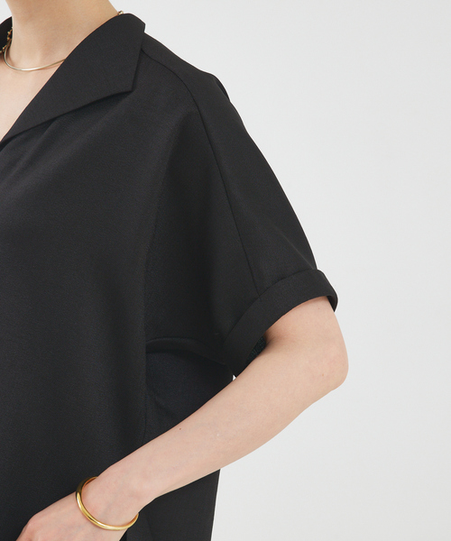 qualite(カリテ)の「【セットアップ対応】リネンライクオープンカラーシャツ(シャツ/ブラウス・レディース・ブラック/ライトブルー/ライトベージュ・38/36)」の17枚目の写真