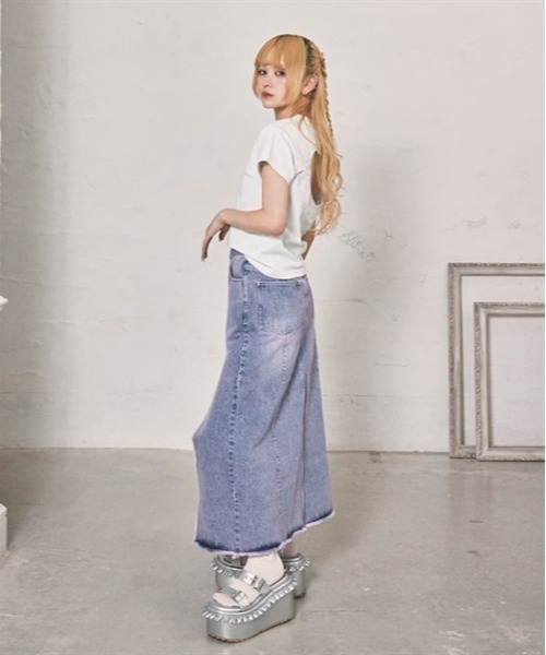 FickleBebe(フィクルベベ)の「ハートカットフリルトップス(Tシャツ/カットソー・レディース・ホワイト/ブラック・FREE)」の10枚目の写真