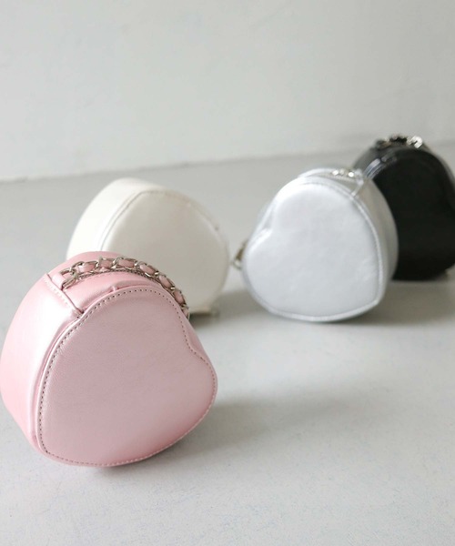 nomnom（ノムノム）の「【nomnom】ハートショルダーバッグ（ショルダーバッグ・レディース・アイボリー/ピンク/シルバー/ブラック・FREE）」の7枚目の写真