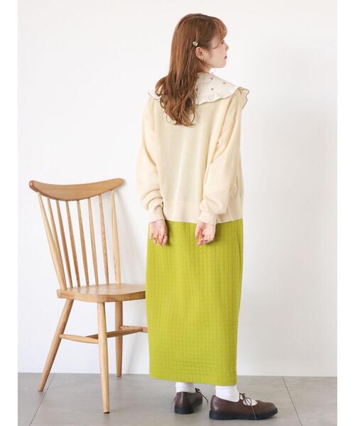 ehka sopo（エヘカソポ）の「ラメシアーVネックカーディガン（カーディガン/ボレロ・レディース・グレー/ピンク/サックスブルー/グリーン/キナリ・F）」の13枚目の写真