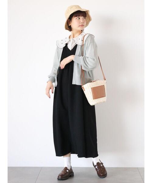 ehka sopo（エヘカソポ）の「ラメシアーVネックカーディガン（カーディガン/ボレロ・レディース・グレー/ピンク/サックスブルー/グリーン/キナリ・F）」の16枚目の写真