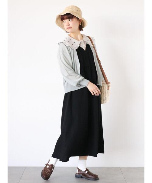 ehka sopo（エヘカソポ）の「ラメシアーVネックカーディガン（カーディガン/ボレロ・レディース・グレー/ピンク/サックスブルー/グリーン/キナリ・F）」の17枚目の写真