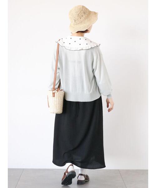 ehka sopo（エヘカソポ）の「ラメシアーVネックカーディガン（カーディガン/ボレロ・レディース・グレー/ピンク/サックスブルー/グリーン/キナリ・F）」の18枚目の写真