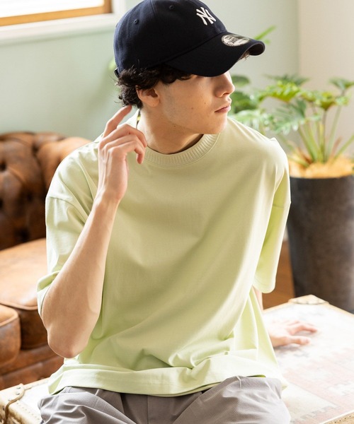niko and...（ニコアンド）の「ネック切り替えスムースＴシャツ（Tシャツ/カットソー・メンズ・チャコール/オフホワイト/ライトグリーン/サンドグレー/ラベンダー・MEDIUM/LARGE）」の11枚目の写真