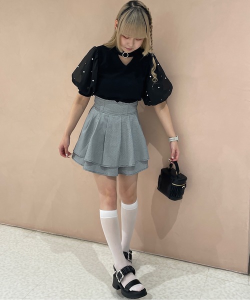 TORTE(トルテ)の「デコルテ開きパールスリーブTOPS(Tシャツ/カットソー・レディース・ブルー/ブラック/ホワイト/ピンク・FREE)」の19枚目の写真