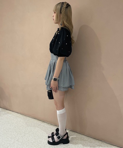 TORTE(トルテ)の「デコルテ開きパールスリーブTOPS(Tシャツ/カットソー・レディース・ブルー/ブラック/ホワイト/ピンク・FREE)」の20枚目の写真