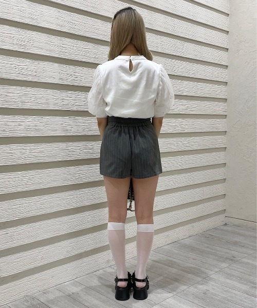 TORTE(トルテ)の「デコルテ開きパールスリーブTOPS(Tシャツ/カットソー・レディース・ブルー/ブラック/ホワイト/ピンク・FREE)」の12枚目の写真