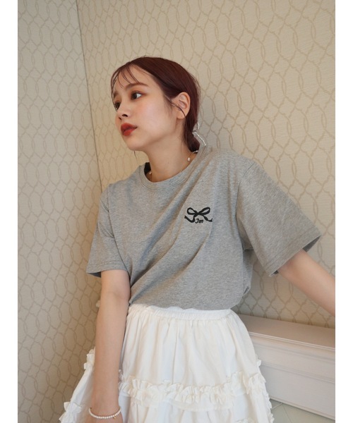 JUMELLE(ジュメロ)の「shishu logo T(Tシャツ/カットソー・レディース・ホワイト/グレー・FREE)」の1枚目の写真