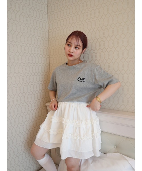 JUMELLE(ジュメロ)の「shishu logo T(Tシャツ/カットソー・レディース・ホワイト/グレー・FREE)」の5枚目の写真
