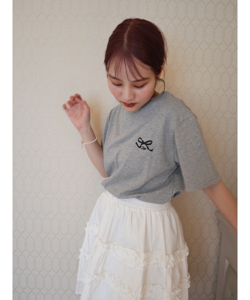 JUMELLE(ジュメロ)の「shishu logo T(Tシャツ/カットソー・レディース・ホワイト/グレー・FREE)」の6枚目の写真