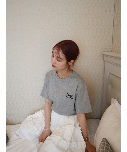 JUMELLE(ジュメロ)の「shishu logo T(Tシャツ/カットソー・レディース・ホワイト/グレー・FREE)」の7枚目の写真
