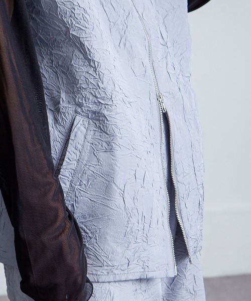 NILWAY（ニルウェイ）の「ワッシャーデザインダブルジップノースリーブシャツベスト（ベスト・メンズ・ブラック/グレー・MEDIUM/LARGE）」の11枚目の写真