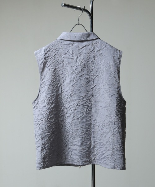 NILWAY（ニルウェイ）の「ワッシャーデザインダブルジップノースリーブシャツベスト（ベスト・メンズ・ブラック/グレー・MEDIUM/LARGE）」の18枚目の写真