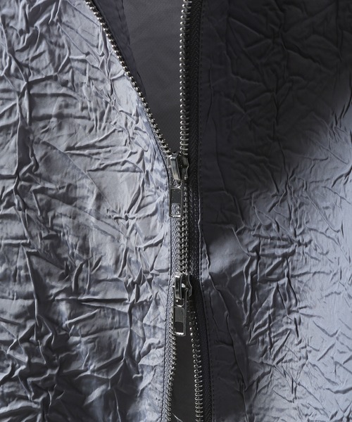 NILWAY（ニルウェイ）の「ワッシャーデザインダブルジップノースリーブシャツベスト（ベスト・メンズ・ブラック/グレー・MEDIUM/LARGE）」の19枚目の写真